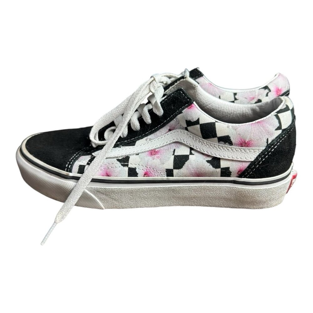 Vans Old Skool Black Hibiscus Check Women’s 6/Men’s 4.5